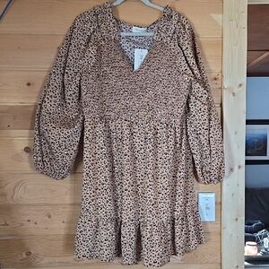 Leopard Print Smocked Dress From The Nines Boutique